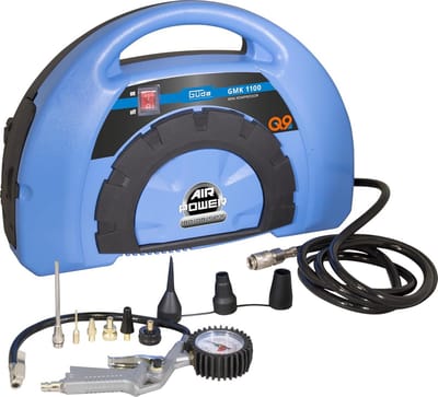 Compacte Olievrije Compressor Set - 8 Bar - 1100W - Inclusief 11-delige Accessoires voor Auto, Fiets en Ballen