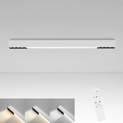 NETTLIFE LED Plafondlamp - wit - dimbaar - 44W - modern - rechthoekig kantoor plafondverlichting 80CM - plafond met afstandsbediening - voor woonkamer | keuken | hal | slaapkamer