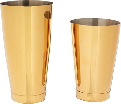 Cocktail Shaker Set Rvs Goud - 2 Delige Boston Shaker 18oz & 28oz - Zwaar Gewogen en Professioneel