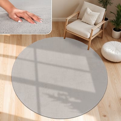 Paco Home Moderne woonkamer tapijt kortpolig wasbaar zacht uni effect bont antislip 200 cm Rund