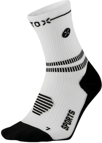 STOX Energy Socks Sportsokken Heren - Enkelsokken Wit / Zwart - Compressie Sokken Sport - Maat M: 40-44 - 1 Paar