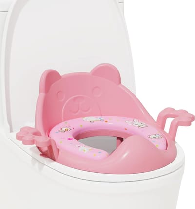 Toiletbril Verkleiner - Kindertoilet - Zindelijkheidstraining - Met Handgrepen - 35x36 cm - Lichtroze