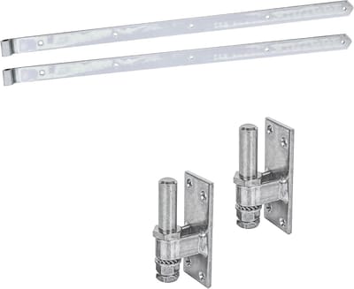 siwitec luikscharnier 1000 mm, set van 2 met klem, in breedte verstelbare spindel, Ø16 mm, recht/conisch, weerbestendig, poortscharnier, deurscharnier tuinhek, poortscharnier