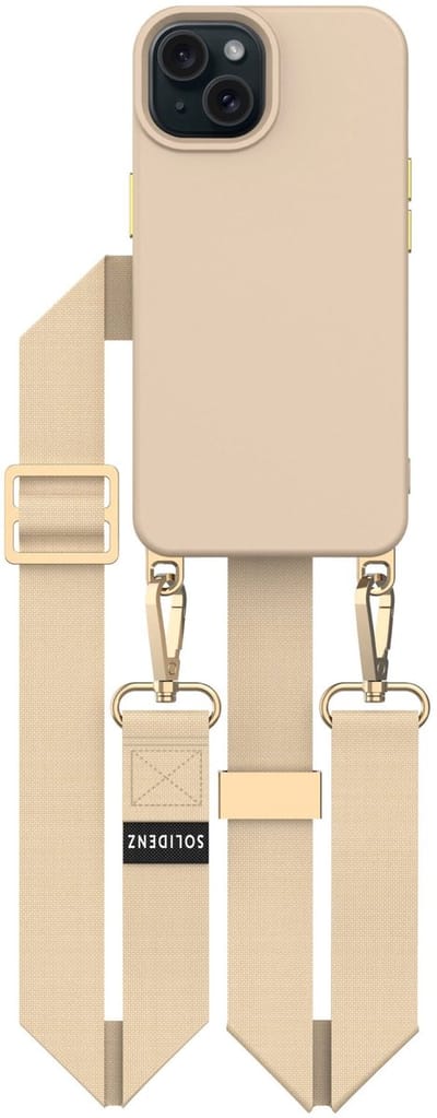 Geschikt voor iPhone 14 / 13 Hoesje Met Koord - Afneembare Koord - Case Cover - Afneembaar Koord Hoesje - Telefoon Ketting Verstelbaar - Lanyard - Geschikt voor MagSafe Case - Solidenz Collection - Caramel