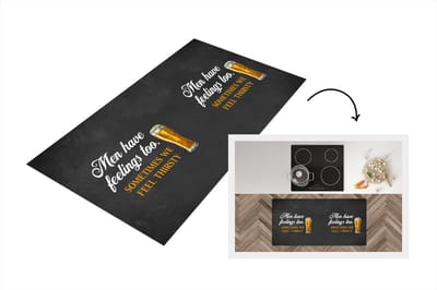 Keukenloper - Loper keuken - Bier - Humor - Spreuken - Cadeau man - 120x60 cm - Keukenloper vinyl
