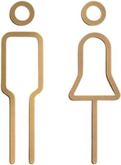 Zwarte Goud Kleur WC Teken Plaat – Messing Badkamerdeur Label – Muur Sticker – WC Houder Signage – Stijlvol en Duurzaam – Decoratie voor Wassen Kamer en Badkamer