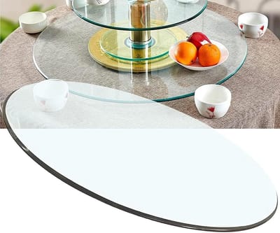Rond tafelblad - Glazen plaat - Tafelblad vernieuwen - Gehard glas - 42 cm - Transparant
