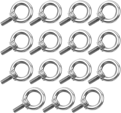 15 stuks ringschroef M5 roestvrij staal 304 oogbouten, buitendraad ring oogbouten ronde ringbolzen, ringschroeven oogschroef, voor oogbouten voor bevestiging en ophanging