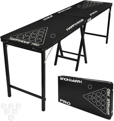 HappyHour Beerpong Tafel – Bierpong Tafel – Beerpong Set – Drankspellen – Bierbestendig – Opvouwbaar & Draagbaar – 244 cm