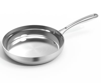 Safecourt Kitchen RVS koekenpan - Ø 24 cm Pan - Inductie, Elektrisch, Keramisch & Gas - PFAS & PTFE vrij - Stainless Steel