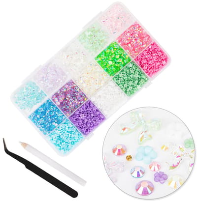 GNB-LAB - Nageldecoratieset - 3D - Praktsiche Kaset - Diverse Kleuren en Vormen