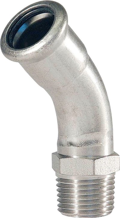 BONFIX bocht 45° 15 mm 1/2 inch M-Press RVS