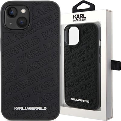 Karl - Lagerfeld - Quilted K Pattern hoesje voor iPhone - 11 / Xr - zwart