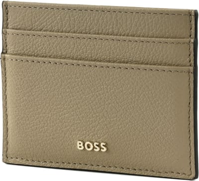 BOSS Leren Kaarthouder Alyce Card Holder Light Beige