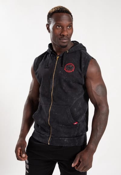 Gorilla Wear Silverdale Mouwloze Hoodie - Zwart - L