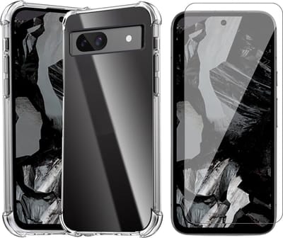 Hoesje geschikt voor Google Pixel 8a - Screenprotector Glas - Shockproof Transparant