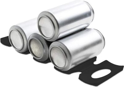 kwmobile 1x opvouwbare houder voor flessen en blikjes - Voor koelkast en voorraadkast - Siliconen flessenhouder in zwart - 31 x 9,5 x 1 cm