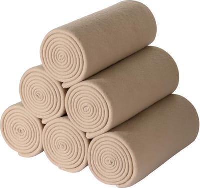 Fleece Deken - Zachte Plaid - Gezellig Thuis - 6 Stuks Pakket - 125x150cm - Khaki