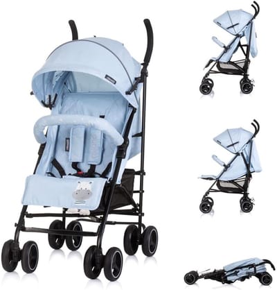 Kinderwagen Buggy - Lichtgewicht Reiswagen - Compact Vervoer - Verstelbare Rugleuning - Tot 22 kg - Blauw