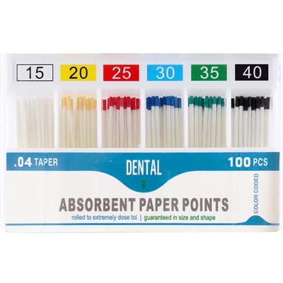 100/200 Pièces Pointes Absorbantes Dentaires Stériles Coniques 02/04/06 Fibres de Coton Pur Embouts Pour Canal Radiculaire Endo Matériaux Dentistes