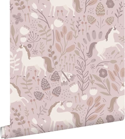 ESTAhome behang unicorns mauve paars - 53 cm x 10.05 m - 131232