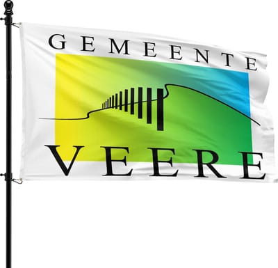 VlagDirect - Veere vlag - Gemeente Veere vlag - 90 x 150 cm.