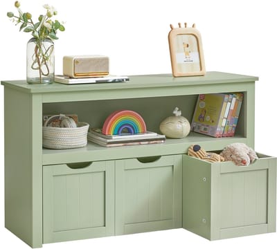 VASAGLE - Schoenenrek - Schoenenkast - Kinderkast voor Speelgoedopslag - Met Wielen - Voor Kinderkamer
