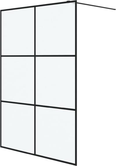 vidaXL - Inloopdouchewand - 140x195 - cm - mat - ESG-glas - zwart