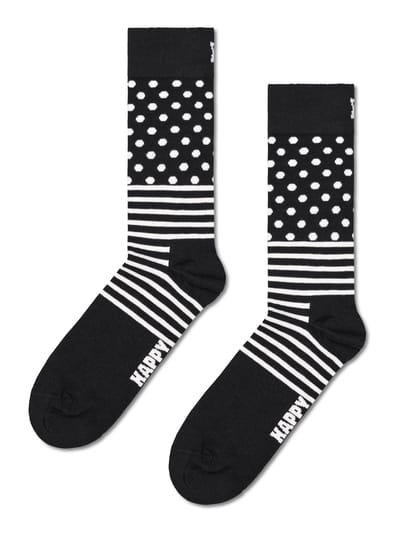 Happy Socks 4paar sokken - Heren & Dames - Maat 41-46 - Klassiek zwart-wit
