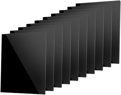 Set van 10 Zwarte Acrylaatplaten voor Signage, DIY Projecten en Creatieve Klussen, 10.2 x 15.2 cm, Dikte 1 mm, Ideaal voor Kunst en Ambachten