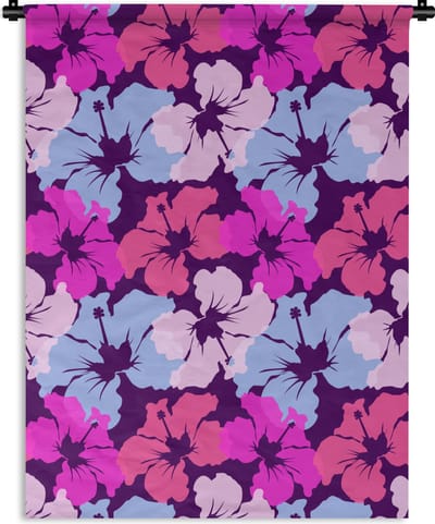 Wandkleed - Wanddoek - Pastel - Hibiscus - Bloem - Hawaii - Design - 150x200 cm - Wandtapijt
