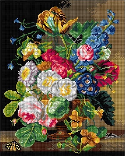 Borduurstramien After Christiaan van Pol - Still Life - ORCHIDEA 40 x 50 (STRAMIEN ZONDER GARENS))