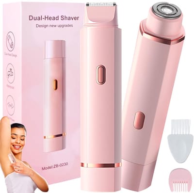Ynkkvre - Ladyshaves – Scheerapparaat voor vrouwen – Bikinilijntrimmer – Epilator – Comfortabel en zacht – Twee‑in‑één gezichts‑ & lichaamsscheren – IPX6 volledig waterdicht – Type‑C 90 minuten gebruik – Huidvriendelijk roestvrij staal