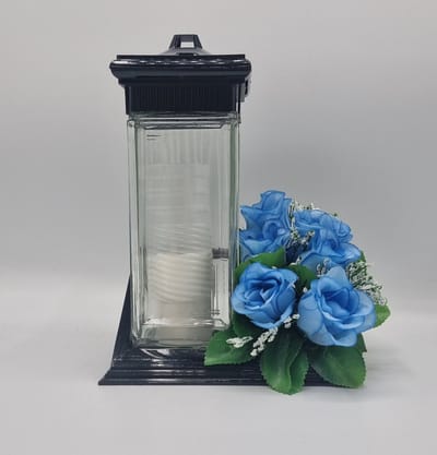 Herdenkingslicht - ZC2 - Bloemstuk - W847/42 - Grafdecoratie - Zijdenbloemen - Kunstbloemen - Grafkaars