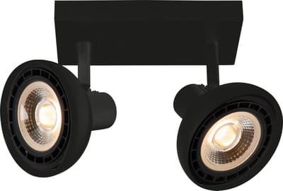Lucide SENSAS - Plafondspot (Plafondlamp) - 2xGU10 (ES111) - Zwart