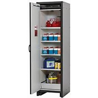Veiligheidskast type 30 asecos Q-CLASSIC-30, scharnierende deur, links scharnierend, gentiaanblauw front, B 564 x D 620 x H 1947 mm