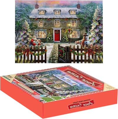 Legpuzzel Stukjes - Kerst Puzzel - Familie Vermaak - Stevig In elkaar Grijpend - 1008 Stukjes - Kleurrijk