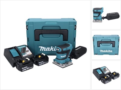Makita DBO 482 RGJ accu-excentrische schuurmachine 18 V 112 x 102 mm + 2x accu 6,0 Ah + oplader + Makpac