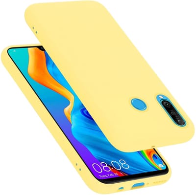 Cadorabo Hoesje geschikt voor Huawei P30 LITE in LIQUID GEEL - Beschermhoes gemaakt van flexibel TPU silicone Case Cover