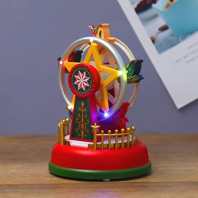Dailygoods - Dailygoody - Kerst Mini-muziekdoos - Lichtgevende Muziekcarrousel - Romantische Desktopdecoratie - 11x15cm - Perfect voor Kerstmis - Creëer jouw