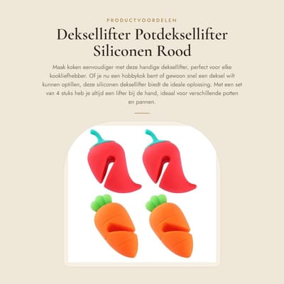 Dailygoods- Deksellifter 4 Stuks - Siliconen Dekselhouder - Kookdeksellifter - Potdeksellifter - Ovenlifter - Duurzaam Materiaal
