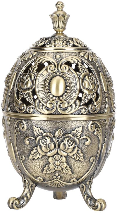 Dailygoody - Vintage Wierookbrander - Handgemaakte Wierookhouder - Zilver - Decoratief Ornament - Ambachtelijke Woondecoratie - Geschikt voor Thuisgeb...