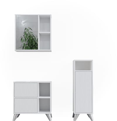 Vicco Badkamermeubelset Leano, Wit, 3-delig