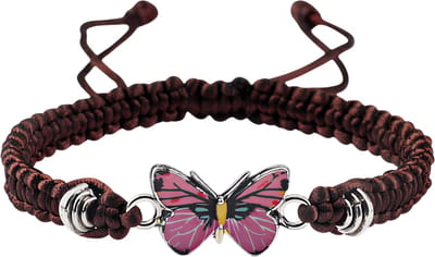 Verstelbare gevlochten string armband met vlinder hanger – handgemaakt ontwerp – Bruin – licht en comfortabel – geschikt voor dagelijks gebruik – ideaal als betekenisvol cadeau