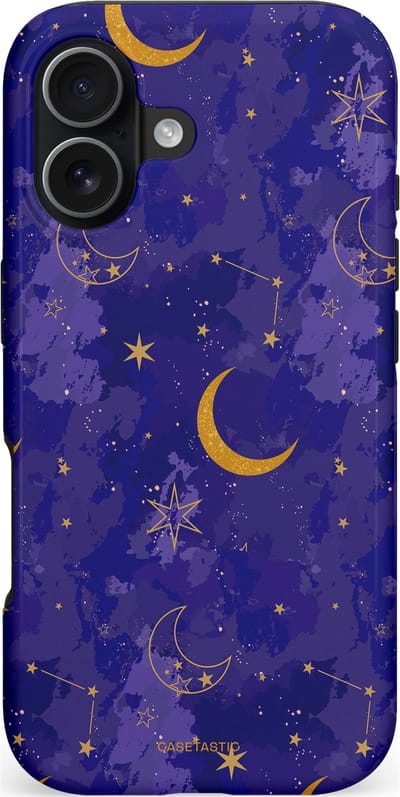 Casetastic hoesje geschikt voor Apple iPhone 17 - MagSafe - Dubbellaagse bescherming - Sterrennacht - Fashion Case - Donkerblauw