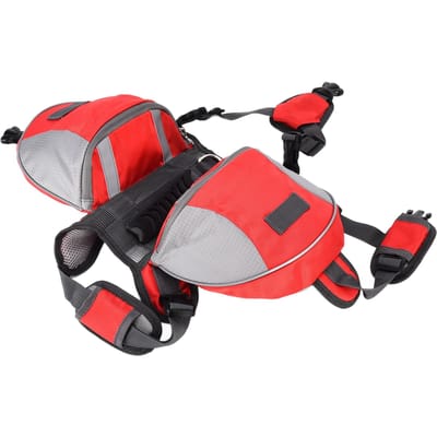 Sacoche de selle pour chien Sac à dos de voyage réglable pour chien avec poches latérales pour petits, moyens et grands chiens S