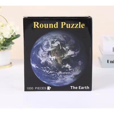 1000 Stukjes Volwassen Rond Maan Puzzel Ruimte Thema Uitdaging Moeilijke Hersenkraker Leren Educatief Plezier Puzzelspel black