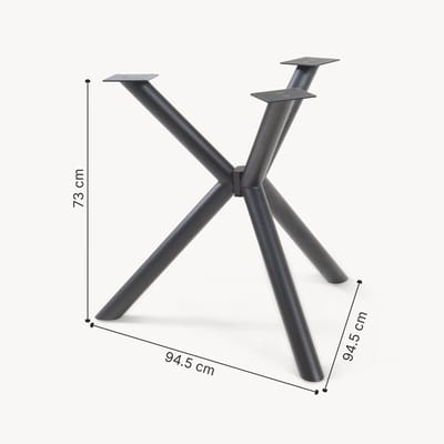 Tafelonderstel Viserinna spider poot 95x95x73 cm zwart [en.casa]