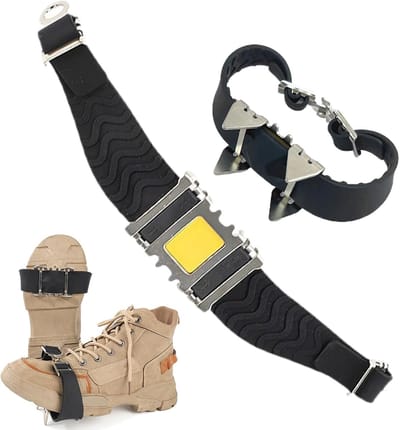 IJsgrepen voor schoenen - Antislip spikes - Veilig wandelen - Vier robuuste spikes - Universele pasvorm - Zwart
