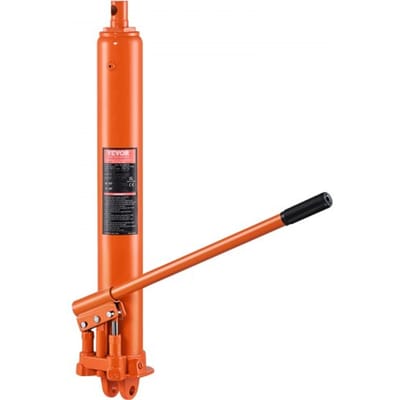 VEVOR hydraulische krik met lange ram, 8t motorhefcilinder met dubbele zuigerpomp en vorkvoet, hydraulische autokrik voor motorheftafels, garage-/werkplaatskranen, boerderij, enz.